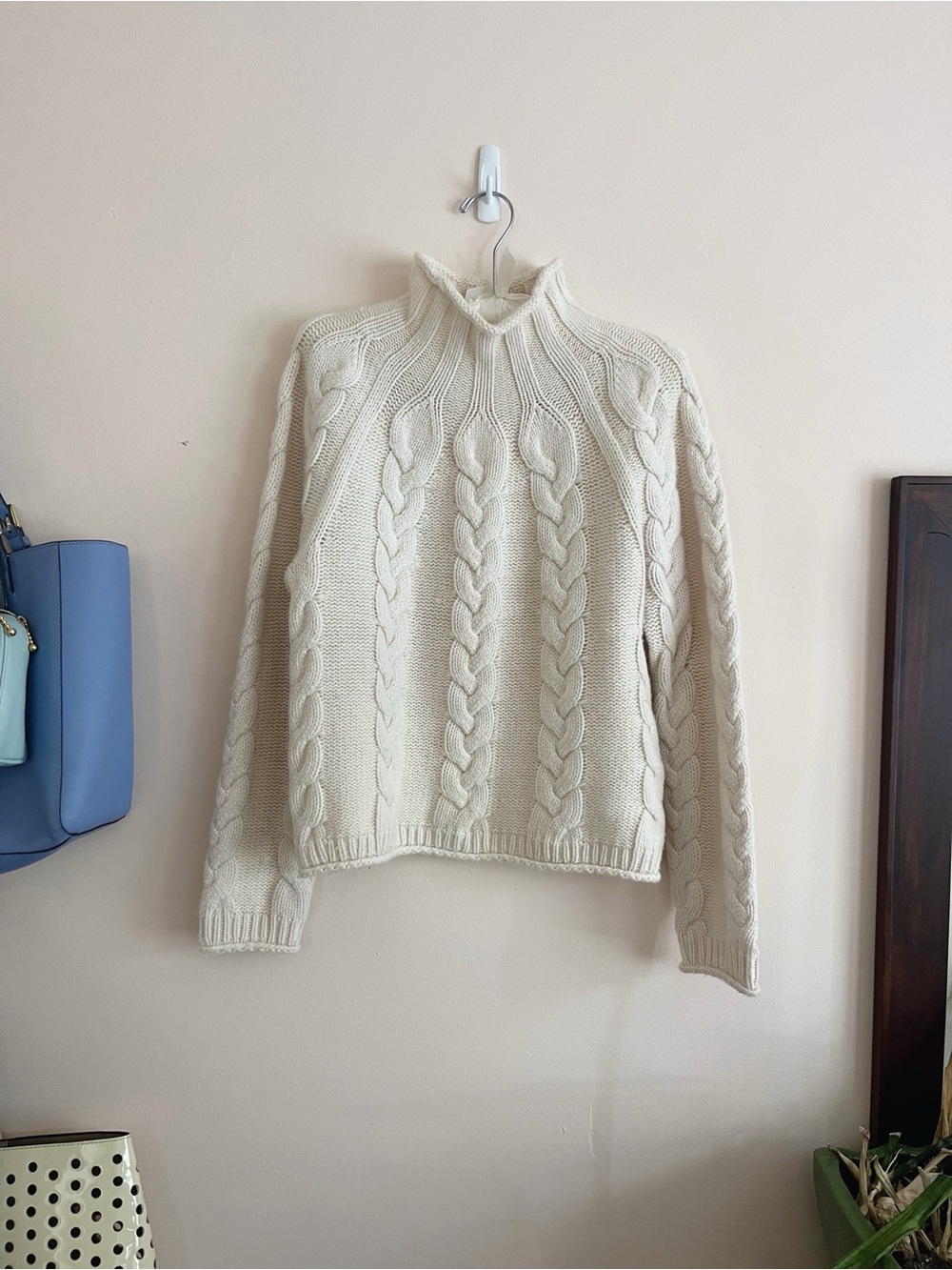 J Crew Collection cashmere cable-knit roll neck sweater